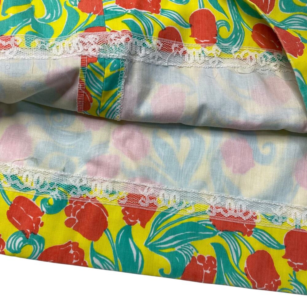 Vintage 60's Lilly Pulitzer A-Line‎ Mini Skirt Women's Small Floral Retro Roses - Picture 5 of 5